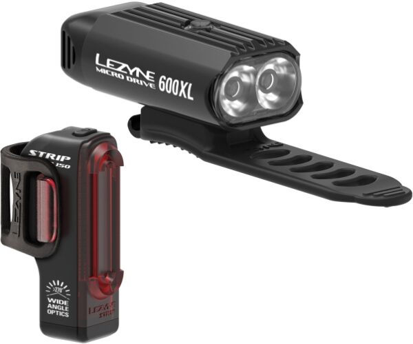 LEZYNE MICRO DRIVE 600XL / STRIP DRIVE PAIR BLACK