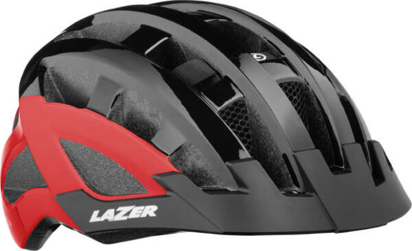 Lazer Helm Compact DLX Zwart Rood + Bug Net + Led