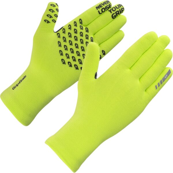 GripGrab Waterproof Knitted Thermal Glove Yellow Hi-Vis XS/S