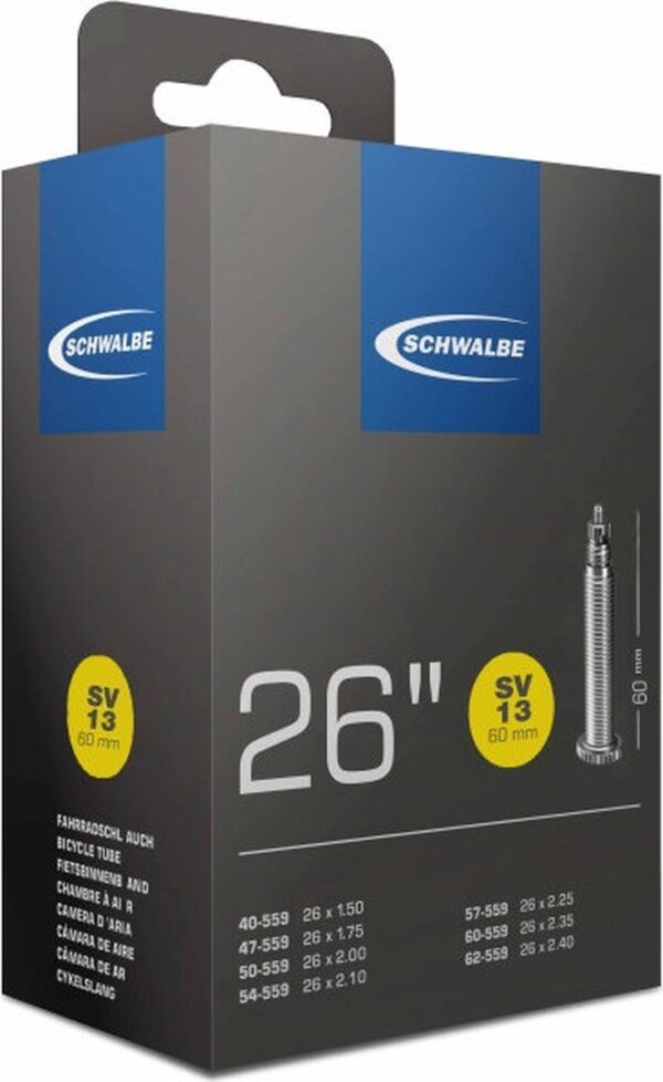 SCHWALBE binnenband Nr.13, 26 40-559 26 x 1.50 47-559 26 x 1.75 50-559 26 x 2.00